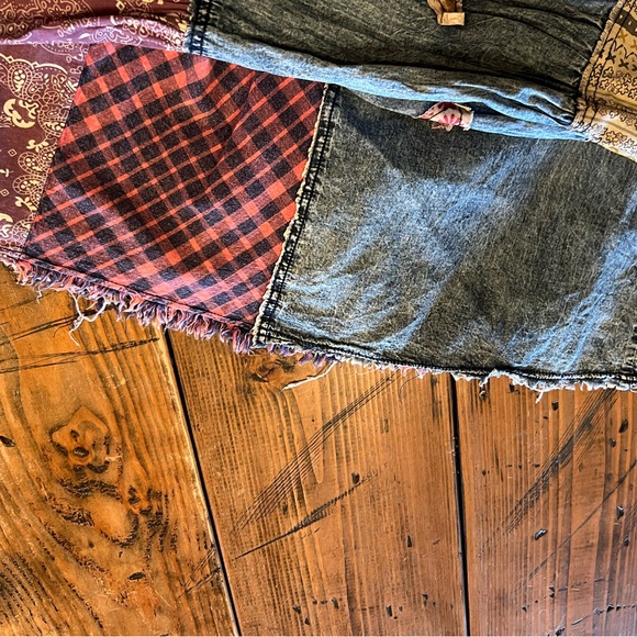 Blue Velvet extreme wide leg patchwork star jeans size small - Picture 10 of 13